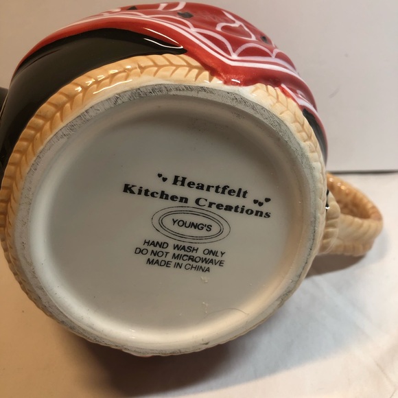 Unique Porcelain Cowboy Coffee Pot Red Bandana Whimsical China Teapot - Picture 10 of 11